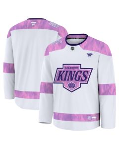 Men's Los Angeles Kings White 2024 Hockey Fights Cancer Practice Jersey