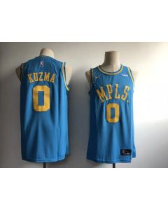 Men's Los Angeles Lakers #0 Kyle Kuzma Blue MPLS Wish Stitched NBA Jersey