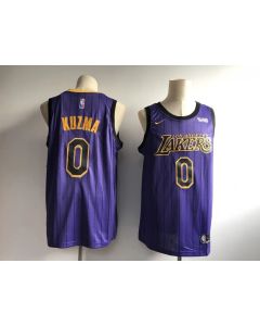 Men's Los Angeles Lakers #0 Kyle Kuzma Purple 2018/19 City Edition Swingman Stitched NBA Jersey