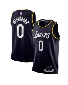 Men's Los Angeles Lakers #0 Russell Westbrook 2022 Black 75th Anniversary Select Series MVP Swingman Jersey