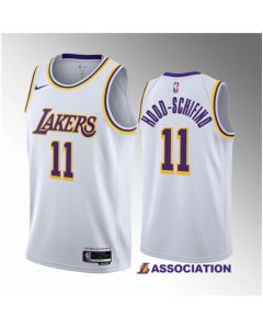 Men's Los Angeles Lakers #11 Jalen Hood-Schifino White 2023 Draft Association Edition Stitched Basketball Jersey