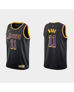 Men's Los Angeles Lakers #11 Malik Monk Black Stitched Jersey