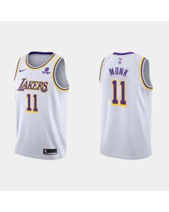 Men's Los Angeles Lakers #11 Malik Monk White Stitched Jersey