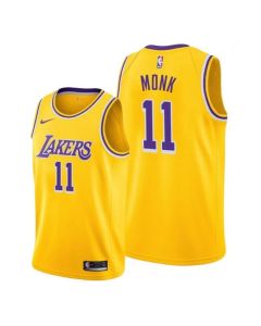 Men's Los Angeles Lakers #11 Malik Monk Yellow Stitched Basketball Jersey