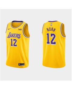 Men's Los Angeles Lakers #12 Kendrick Nunn Yellow Stitched Basketball Jersey