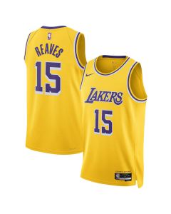 Men's Los Angeles Lakers #15 Austin Reaves Gold Icon Edition Swingman Jersey (Gold)