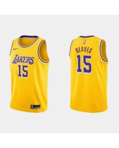 Men's Los Angeles Lakers #15 Austin Reaves Yellow Stitched Jersey