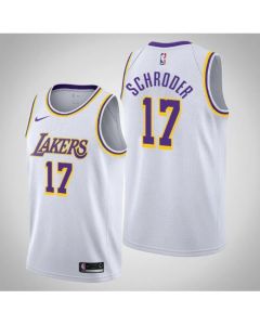 Men's Los Angeles Lakers #17 Dennis Schr?der White Stitched Jersey
