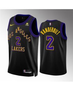 Men's Los Angeles Lakers #2 Jarred Vanderbilt Black 2023/24 City Edition Stitched Basketball Jersey