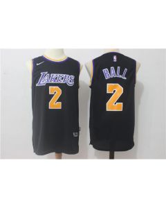 Men's Los Angeles Lakers #2 Lonzo Ball All Black Stitched NBA Jersey