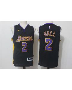 Men's Los Angeles Lakers #2 Lonzo Ball Black Stitched NBA Jersey