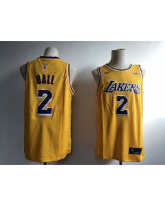 Men's Los Angeles Lakers #2 Lonzo Ball New Gold Wish Stitched NBA Jersey
