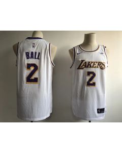 Men's Los Angeles Lakers #2 Lonzo Ball New White Wish Stitched NBA Jersey