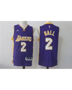 Men's Los Angeles Lakers #2 Lonzo Ball Purple Stitched NBA Jersey