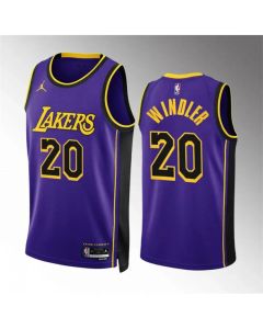 Men's Los Angeles Lakers #20 Dylan Windler Purple Statement Edition Stitched Basketball Jersey