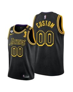Men's Los Angeles Lakers 2020 Customized Black NBA Finals Champions With Gigi Patch Stitched Jersey