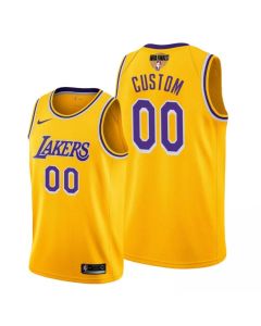 Men's Los Angeles Lakers 2020 Gold Customized Finals Bound Icon Edition Stitched Jersey