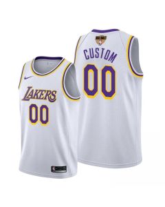 Men's Los Angeles Lakers 2020 White Customized Finals Bound Association Edition Stitched Jersey