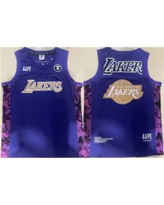 Men's Los Angeles Lakers 2022 Purple Big Team Logo Swingman Jersey