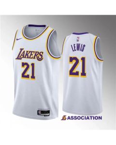Men's Los Angeles Lakers #21 Maxwell Lewis White 2023 Draft Association Edition Stitched Basketball Jersey (White)