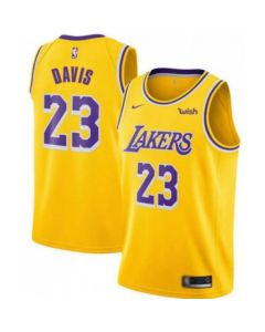 Men's Los Angeles Lakers #23 Anthony Davis Yellow Stitched NBA Jersey