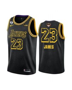 Men's Los Angeles Lakers #23 LeBron James 2020 Black Finals With GiGi Patch Stitched Jersey