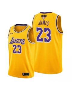 Men's Los Angeles Lakers #23 LeBron James 2020 Gold Finals Bound Icon Edition Stitched Jersey