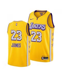 Men's Los Angeles Lakers #23 LeBron James 2020 Gold Finals Bound Stitched Jersey