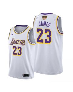 Men's Los Angeles Lakers #23 LeBron James 2020 White Finals Bound Association Edition Stitched Jersey