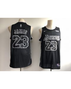 Men's Los Angeles Lakers #23 LeBron James Black 2018/19 Edition Swingman Stitched NBA Jersey