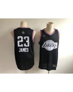 Men's Los Angeles Lakers #23 Lebron James Black 2019 NBA All Star Stitched NBA Jersey