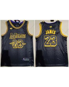 Men's Los Angeles Lakers #23 LeBron James Black 'Mamba' Stitched Jersey