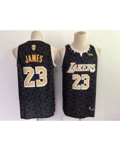 Men's Los Angeles Lakers #23 LeBron James Black Panther Limited Stitched NBA Jersey