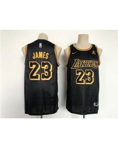 Men's Los Angeles Lakers #23 LeBron James Black Stitched Basketball Jersey (Style 2)
