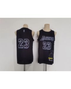 Men's Los Angeles Lakers #23 LeBron James Black Stitched Basketball Jersey (Style 3)