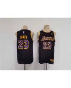 Men's Los Angeles Lakers #23 LeBron James Black Stitched Basketball Jersey (Style 4)