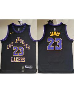 Men's Los Angeles Lakers #23 LeBron James Black Stitched Basketball Jersey