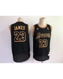 Men's Los Angeles Lakers #23 LeBron James Black Stitched Jersey (Black)