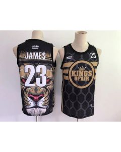 Men's Los Angeles Lakers #23 LeBron James Black Stitched Jersey (Style 2)