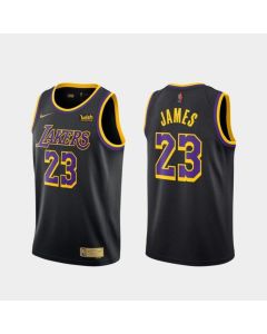 Men's Los Angeles Lakers #23 LeBron James Black Stitched Jersey