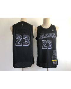 Men's Los Angeles Lakers #23 LeBron James Black Stitched NBA Jersey