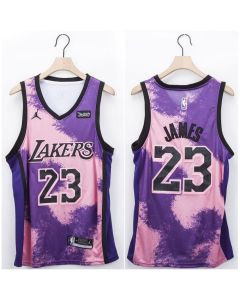 Men's Los Angeles Lakers #23 LeBron James Fashion Edition Stitched Jersey