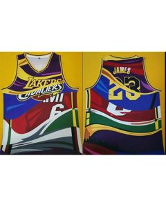 Men's Los Angeles Lakers #23 LeBron James Memorial Printing NBA Jersey