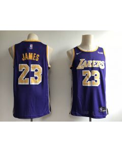 Men's Los Angeles Lakers #23 LeBron James Purple 2018/19 Statement Edition Swingman Stitched NBA Jersey