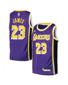 Men's Los Angeles Lakers #23 LeBron James Purple 2020/21 Swingman Statement Edition Stitched Jersey