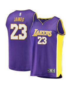 Men's Los Angeles Lakers #23 LeBron James Purple Stitched NBA Jersey