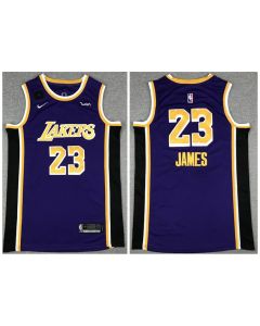 Men's Los Angeles Lakers #23 LeBron James Purple With KB Patch Stitched Jersey