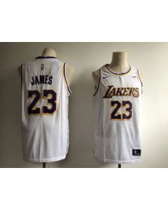 Men's Los Angeles Lakers #23 LeBron James White 2018/19 Association Edition Swingman Stitched NBA Jersey