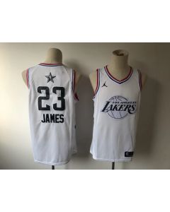 Men's Los Angeles Lakers #23 Lebron James White 2019 NBA All Star Stitched NBA Jersey