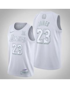 Men's Los Angeles Lakers #23 LeBron James White MVP Stitched Jersey